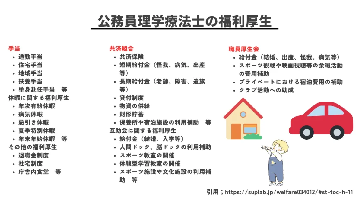 公務員理学療法士の福利厚生